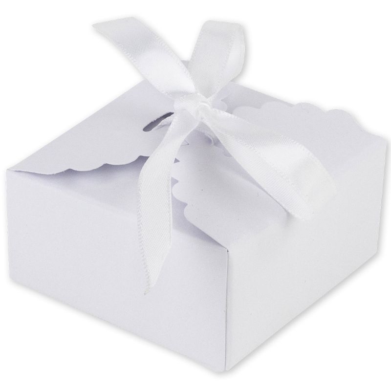Lot de 10 boîtes à dragées festonnées blanches Arty Fêtes Factory
