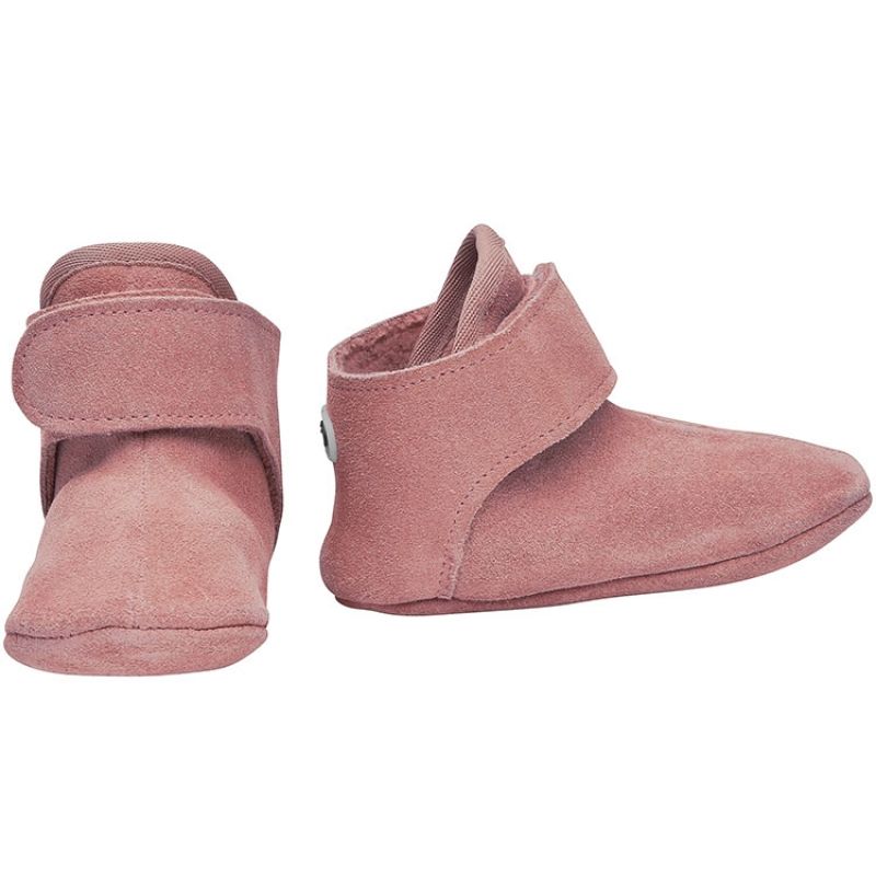 Chaussons en cuir vieux rose (0-6 mois) Lodger