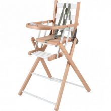 Chaise haute extra pliante en bois Sarah hybride blanc  par Combelle