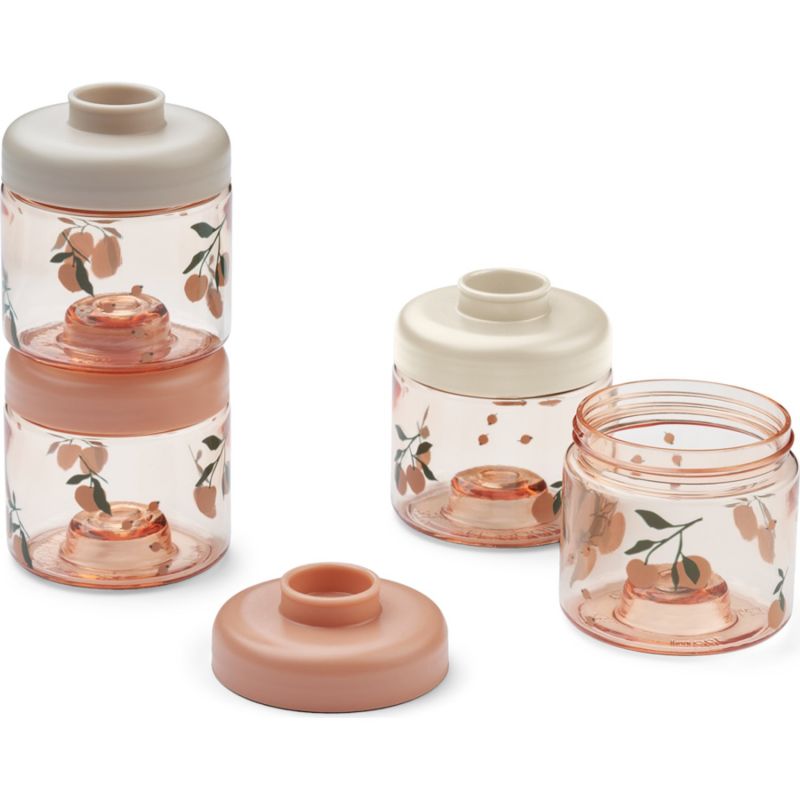 Lot de 4 boîtes alimentaires Dominique Peach Liewood