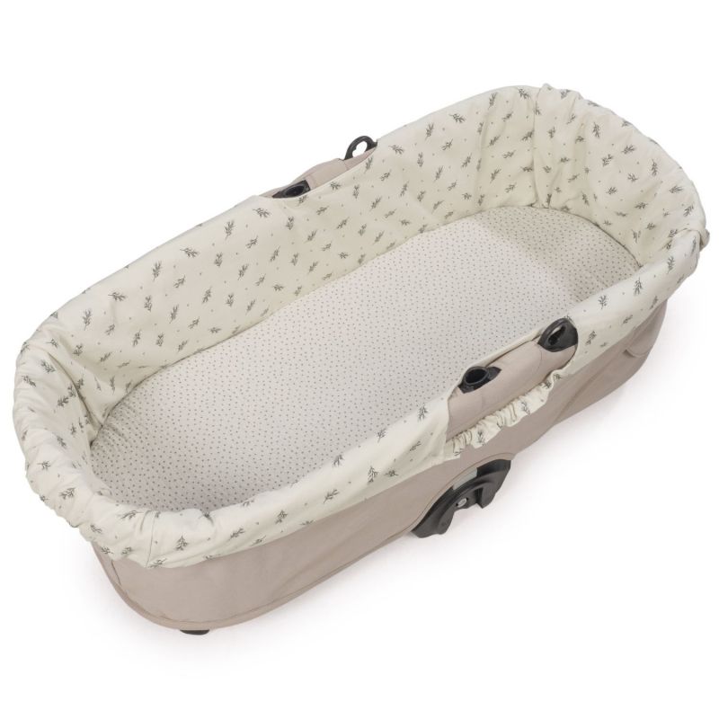 Housse de nacelle avec élastiques + Drap-housse pour nacelle Mimosa Vert Walking Mum Produit 1