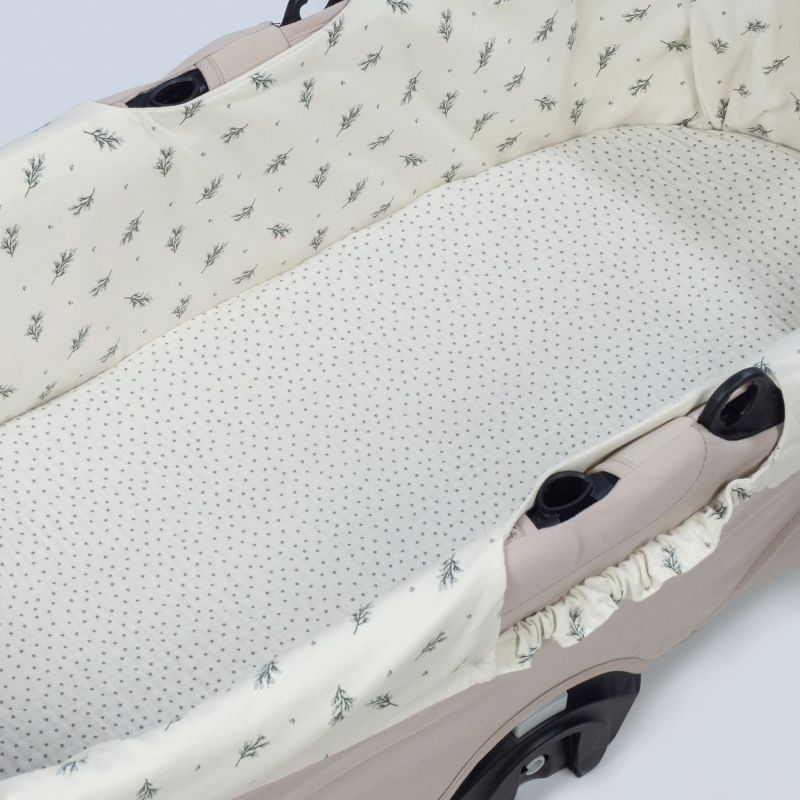 Housse de nacelle avec élastiques + Drap-housse pour nacelle Mimosa Vert Walking Mum Produit 4