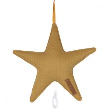 Coussin musical à suspendre étoile Pure ochre (27 cm)  par Little Dutch