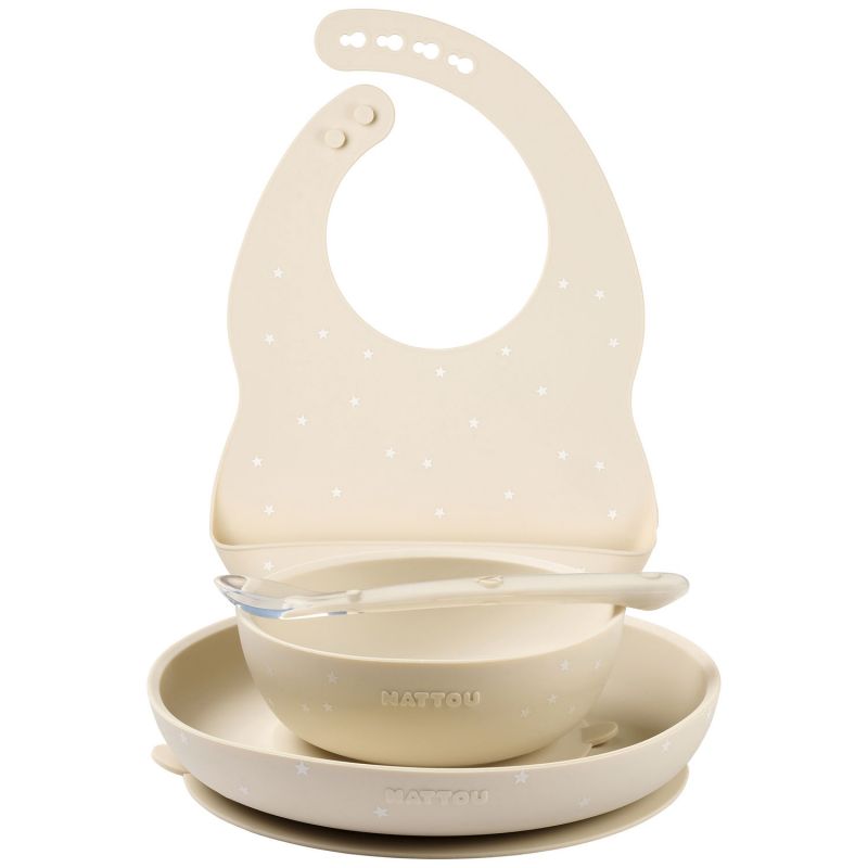 Coffret repas en silicone Argile-Etoiles (4 pièces) Nattou Produit 1