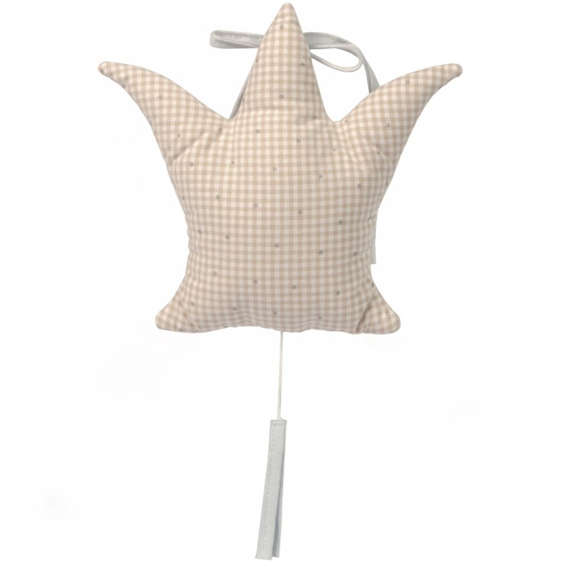 Couronne musicale Petite Etoile vichy beige (21 cm) Pasito a pasito