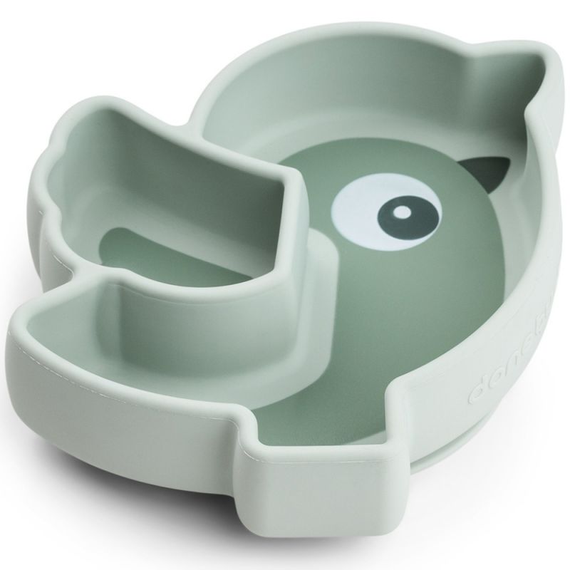 Assiette en silicone avec ventouse Birdee Vert Done by Deer