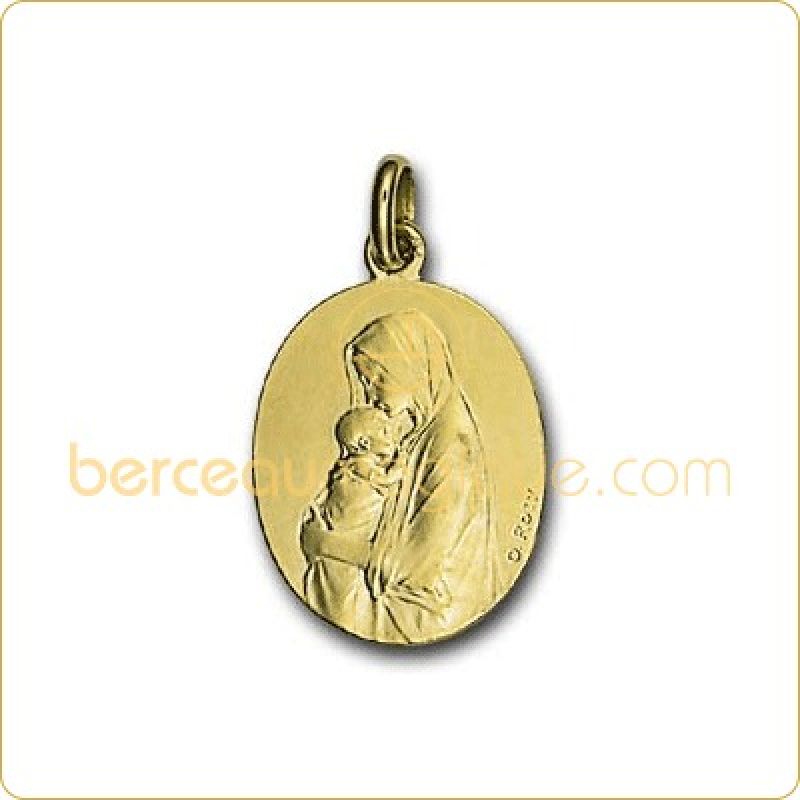 Grande Médaille ovale Vierge à l'enfant de Roty (or jaune) Monnaie de Paris