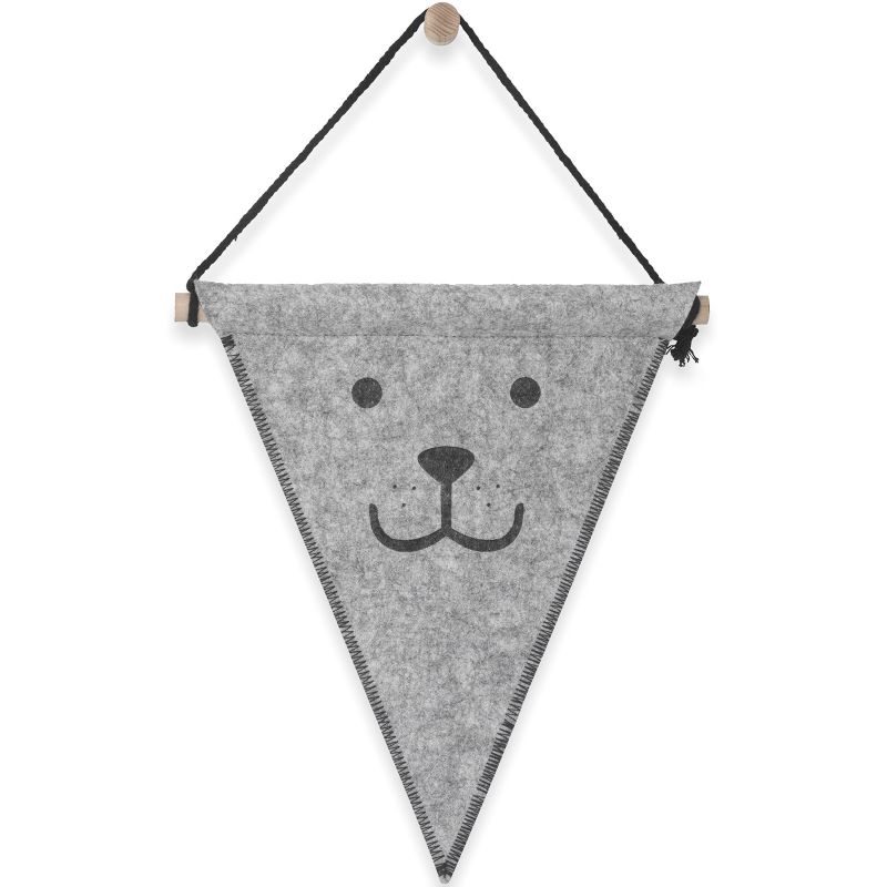 Fanion en canvas ours gris (25 x 30 cm) Jollein