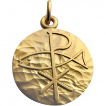 Médaille Pax et Poisson 18 mm (or jaune 750°)  par Martineau