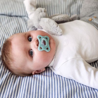 Sucette Bébé Silicone Comfort Bleu 0+mois MAM : les 2 sucettes à
