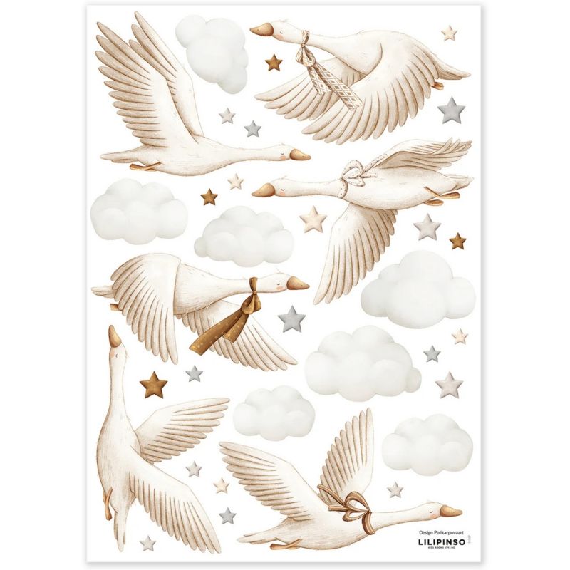 Planche de stickers muraux Oies sauvages (A3) Lilipinso Produit 1