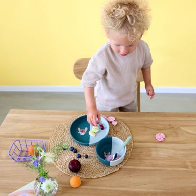 Assiette en silicone Tiny Team Chien