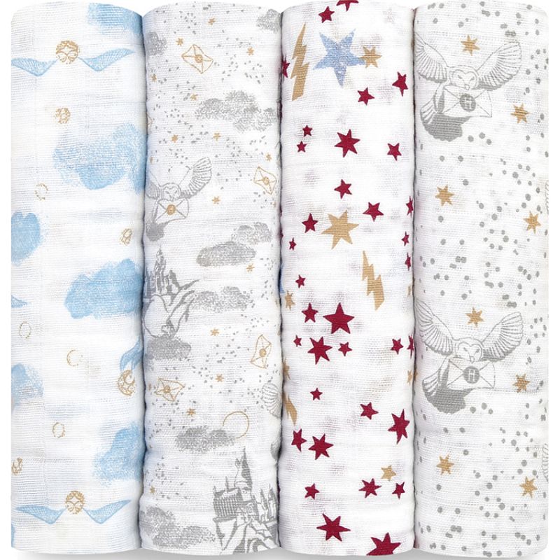 Lot de 4 maxi langes en coton Harry Potter (120 x 120 cm) aden + anais