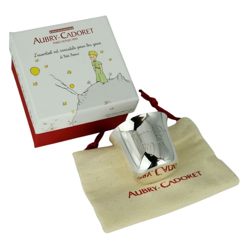Coquetier Le Petit Prince mouton personnalisable (métal argenté) Aubry-Cadoret Packaging 3