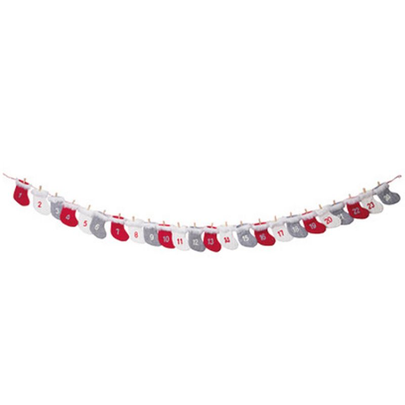 Guirlande calendrier de l'Avent chaussette de Noël Arty Fêtes Factory