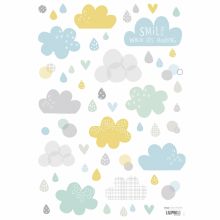 Stickers A3 nuages et pluie Smile, it's raining by Dawn Machell (29,7 x 42 cm)  par Lilipinso
