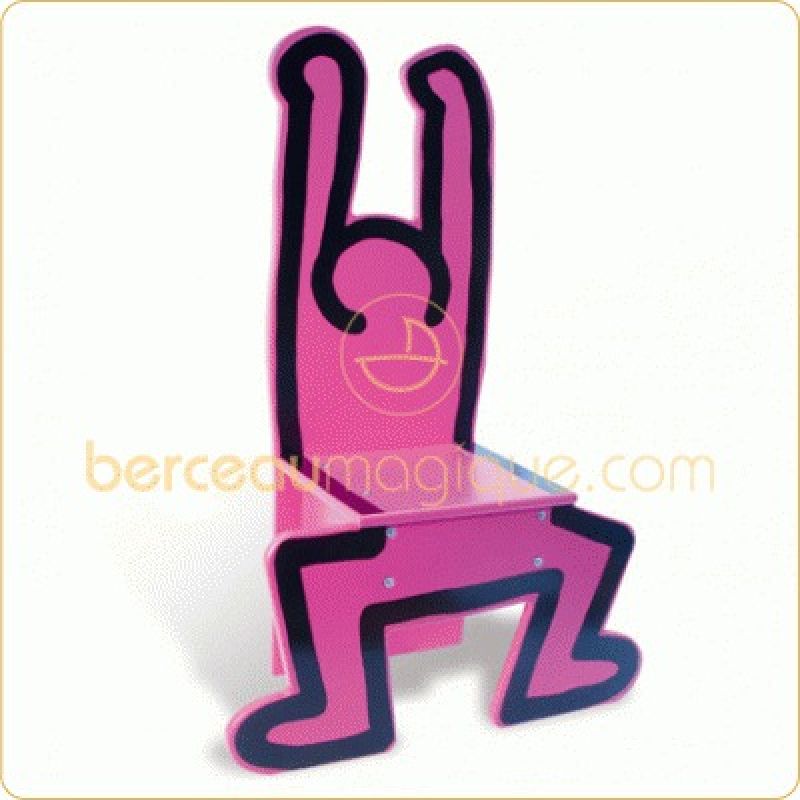 Chaise rose Keith Haring Vilac