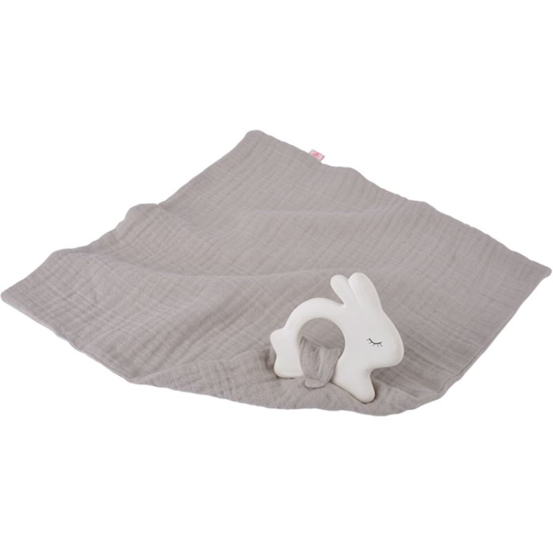 Jouet de dentition avec lange Lapin gris Kikadu