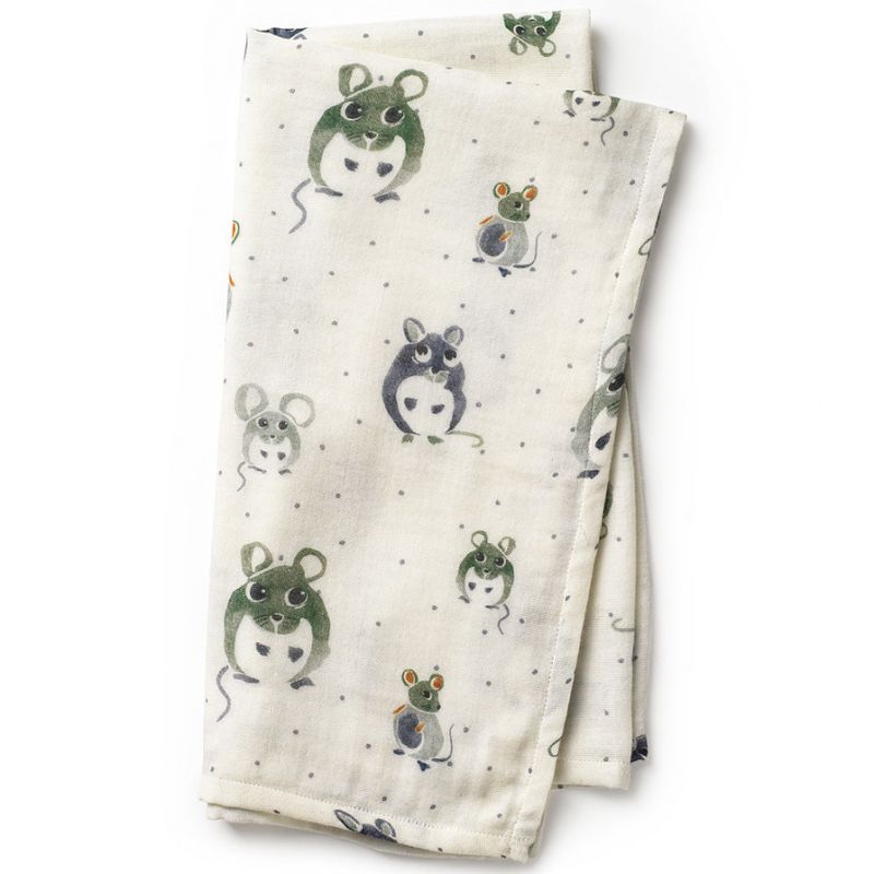 Lange en bambou et coton souris Forest Mouse (80 x 80 cm) Elodie Details