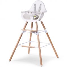 Kit de pieds longs pour chaise haute Evolu + repose-pieds en bois naturel blanc