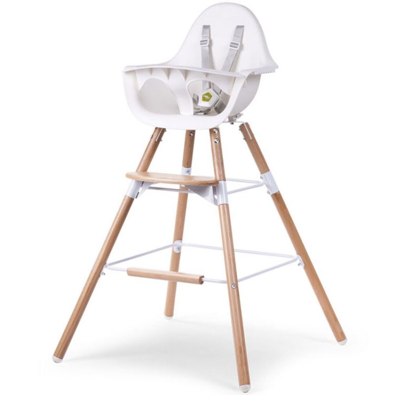 Kit de pieds longs pour chaise haute Evolu + repose-pieds en bois naturel blanc Childhome Produit 2
