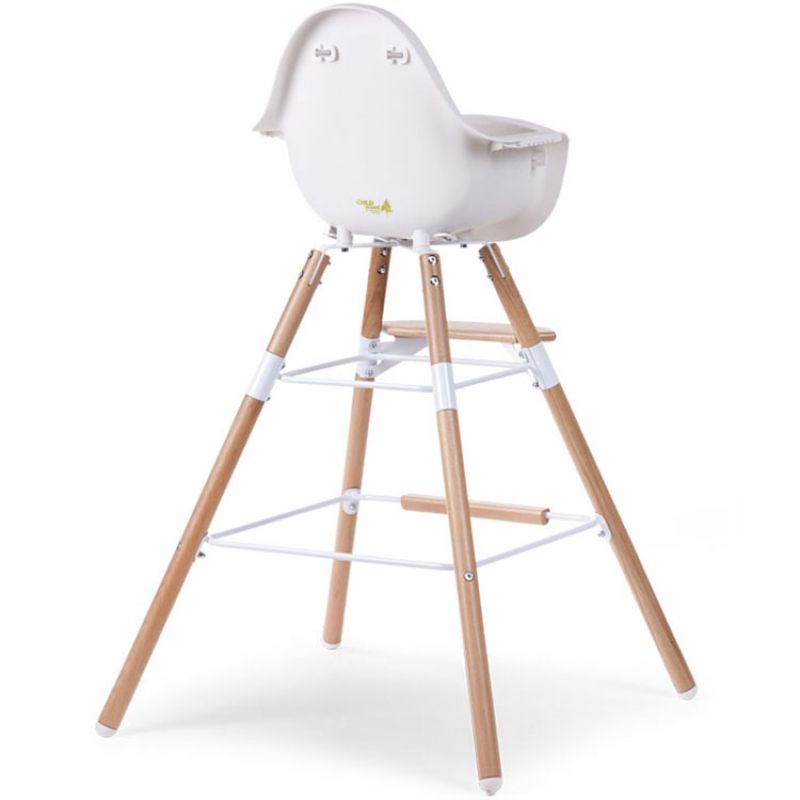 Kit de pieds longs pour chaise haute Evolu + repose-pieds en bois naturel blanc Childhome Produit 3
