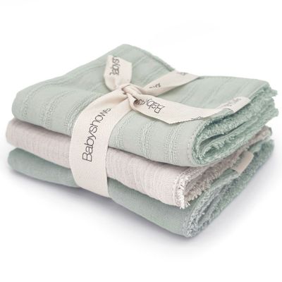 Lot de 3 lingettes Lullaby Mint (28 x 28 cm) Babyshower