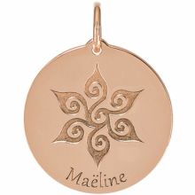 Médaille Maëline personnalisable 18 mm (or rose 750°)  par Je t'Ador