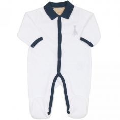 Pyjama en velours blanc Sophie la girafe (3 mois) - Trois Kilos Sept