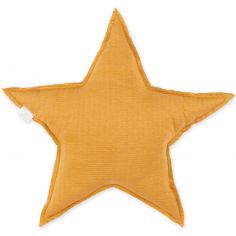 Coussin étoile ocre golden (30 cm)