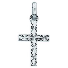 Pendentif Croix diamantée (or blanc 750°)  par Berceau magique bijoux