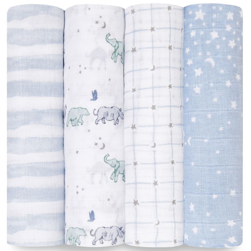 Lot de 4 maxi langes en coton Rising Star (120 x 120 cm) aden + anais