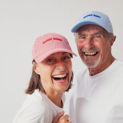 Casquette adulte Marinière Super Mamie rouge (tour de tête 56-61 cm)