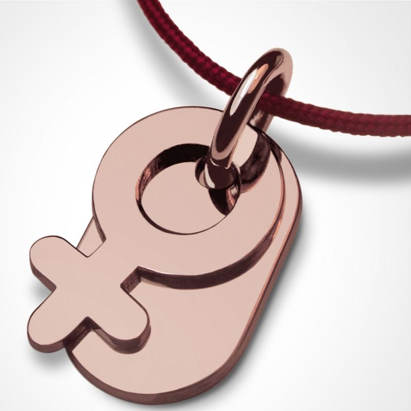 Collier cordon symbol fille (or rose 750°) Mikado
