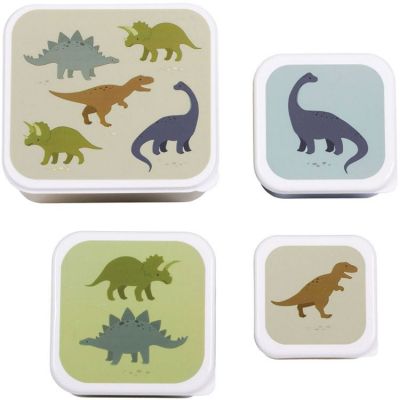 Lot de 4 boîtes à goûter Dinosaure  par A Little Lovely Company