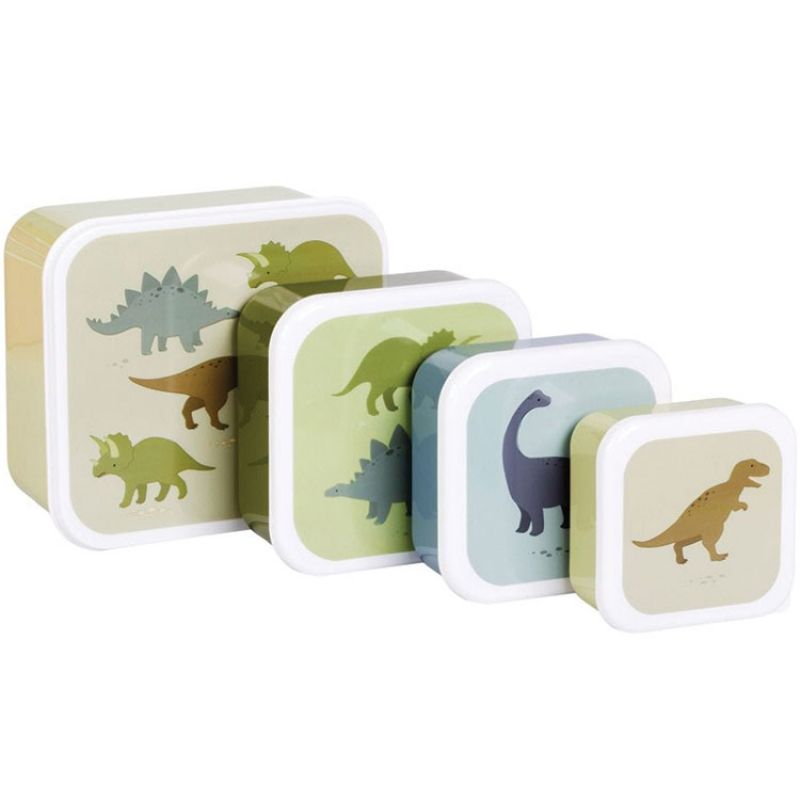 Lot de 4 boîtes à goûter Dinosaure A Little Lovely Company Produit 1 grande taille