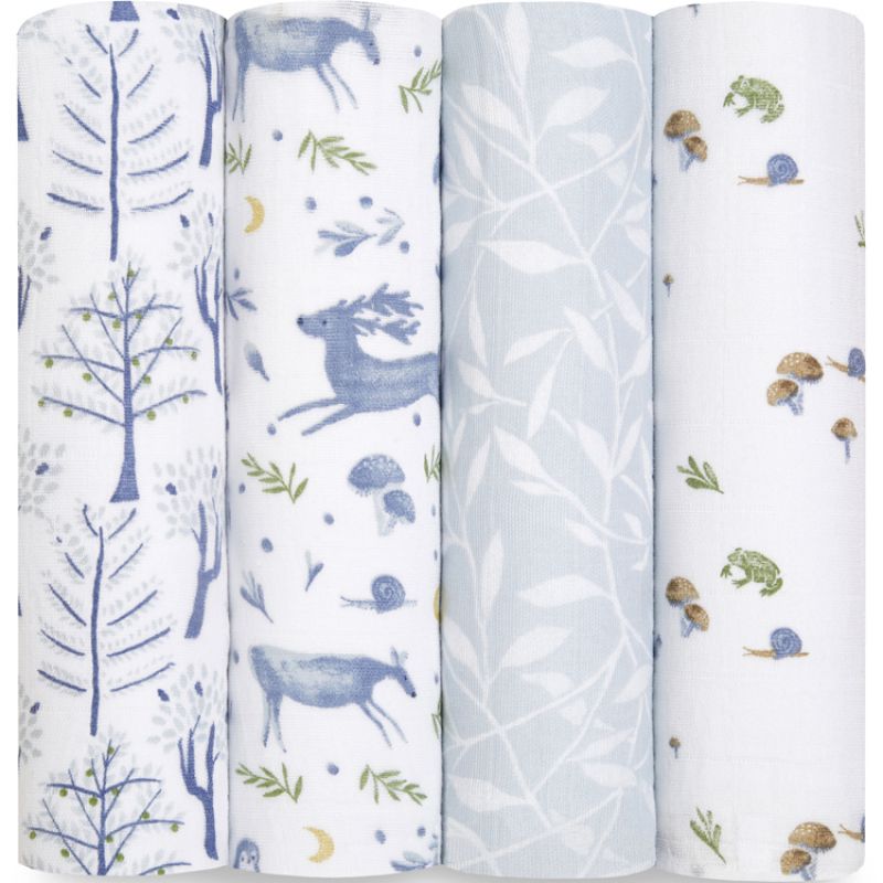 Lot de 4 maxi langes en coton bio Outdoors (120 x 120 cm) aden + anais