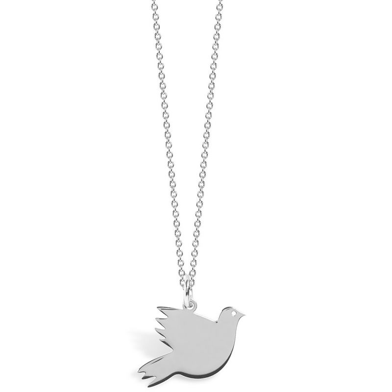 Collier chaîne 40 cm pendentif Spirit colombe 15 mm (argent 925°) Coquine