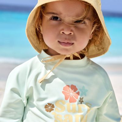 T-shirt anti-UV Fleurs vert écume (13-18 mois)