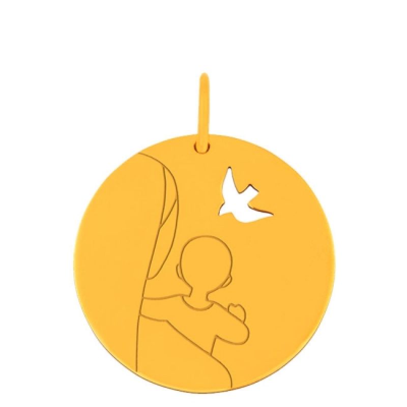 Médaille Vierge ajourée (or jaune 18 carats) Maison La Couronne