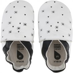 Chaussons bébé en cuir Soft soles snowflakes white (3-9 mois)
