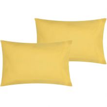 Lot de 2 taies d'oreiller en coton bio jaune or (40 x 60 cm)  par P'tit Basile