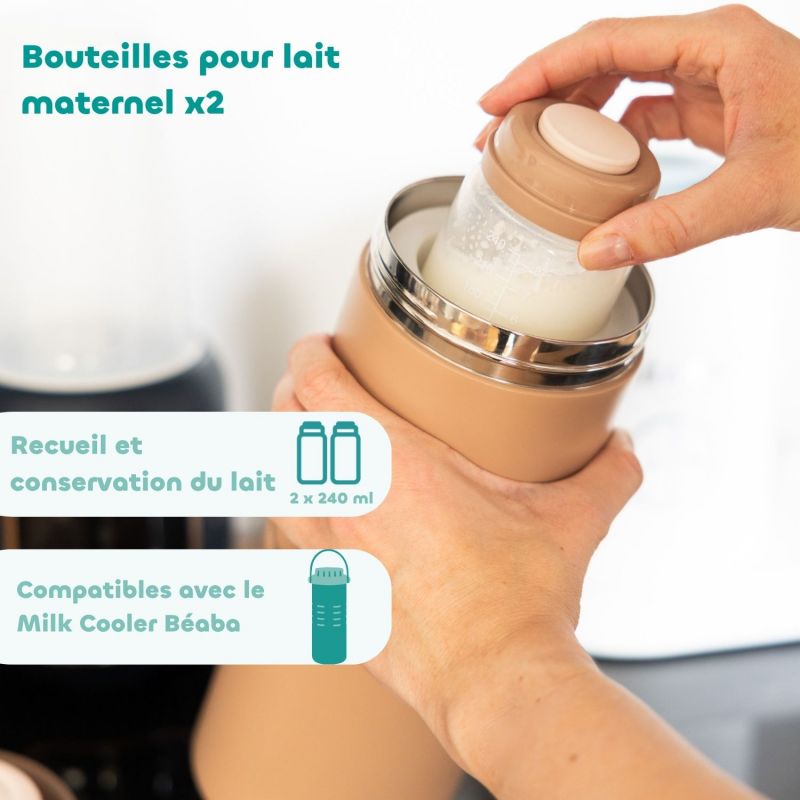 Lot de 2 bouteilles de conservation lait maternel pour refroidisseur de lait (240 ml) Béaba Ambiance 4