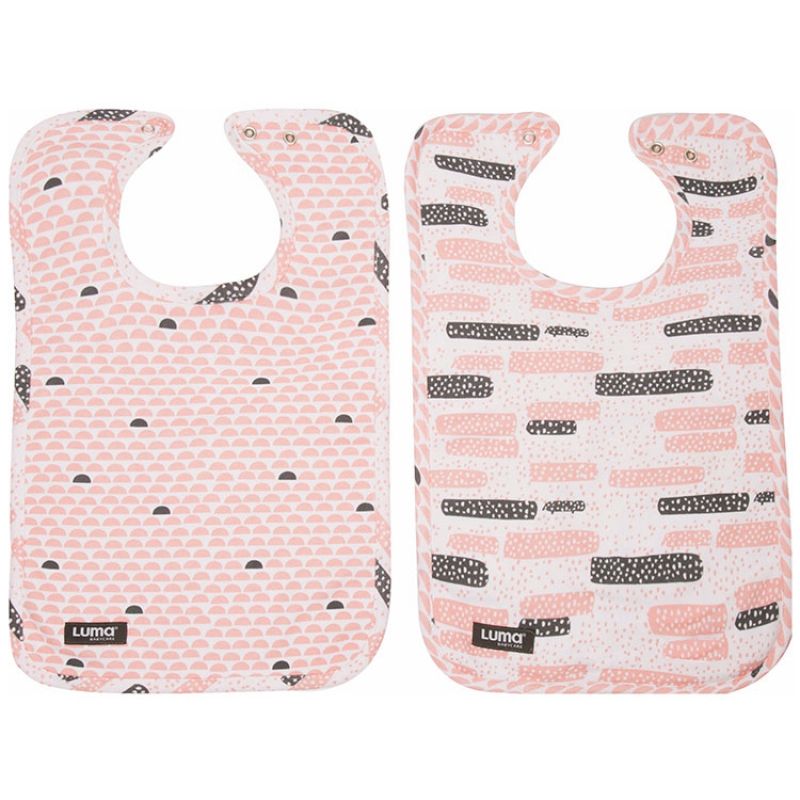 Lot de 2 bavoirs à pression Lune de pêche Luma Babycare