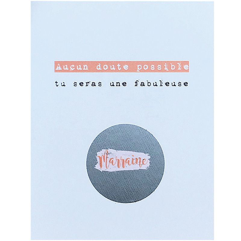 Carte à gratter Tu seras une fabuleuse marraine (8 x 10 cm) Les Boudeurs