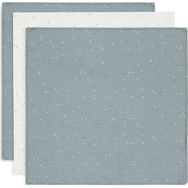 Lot de 3 langes en coton Twinkling Sea Green (70 x 70 cm) Jollein Produit 1 grande taille