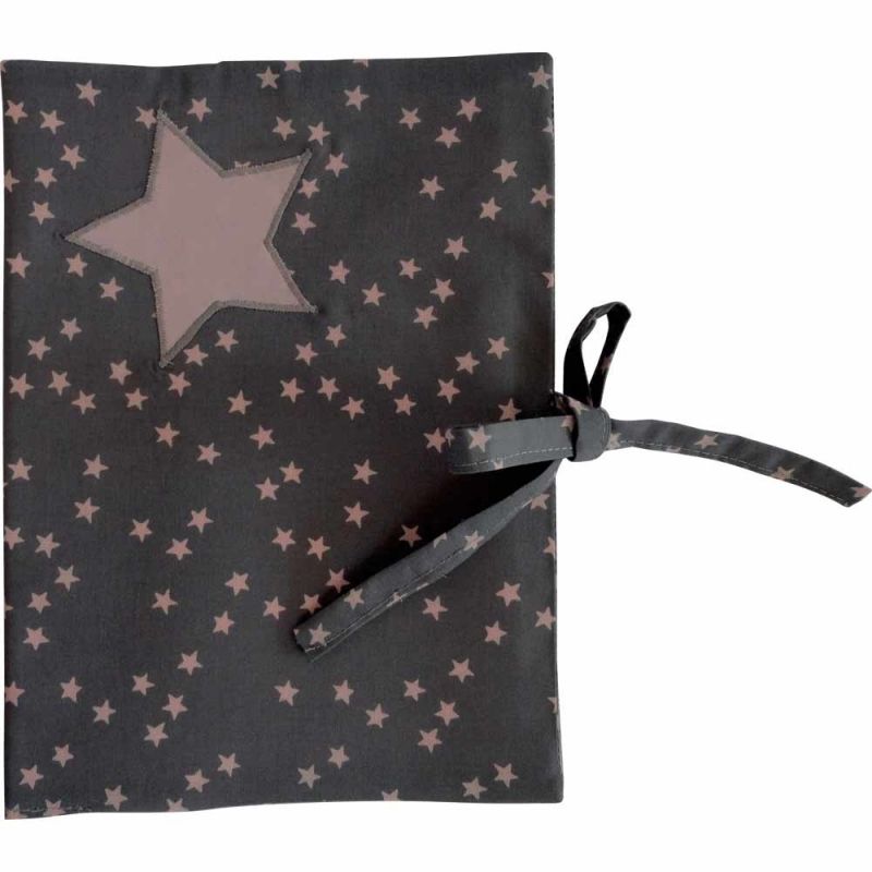 Protège carnet de santé Etoiles gris - rose Le petit rien
