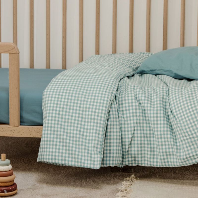 Drap housse pur coton bio Azur (60 x 120 cm) Kadolis Ambiance 2