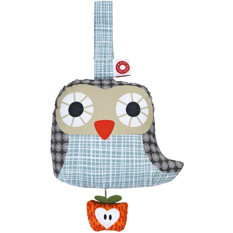 Jouet musical à suspendre en coton bio Astrid gris (15 cm) Franck & Fischer