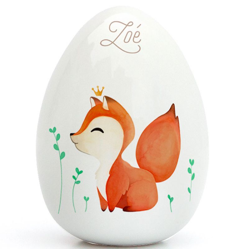 Oeuf en porcelaine nouveau Renard (personnalisable) Gaëlle Duval